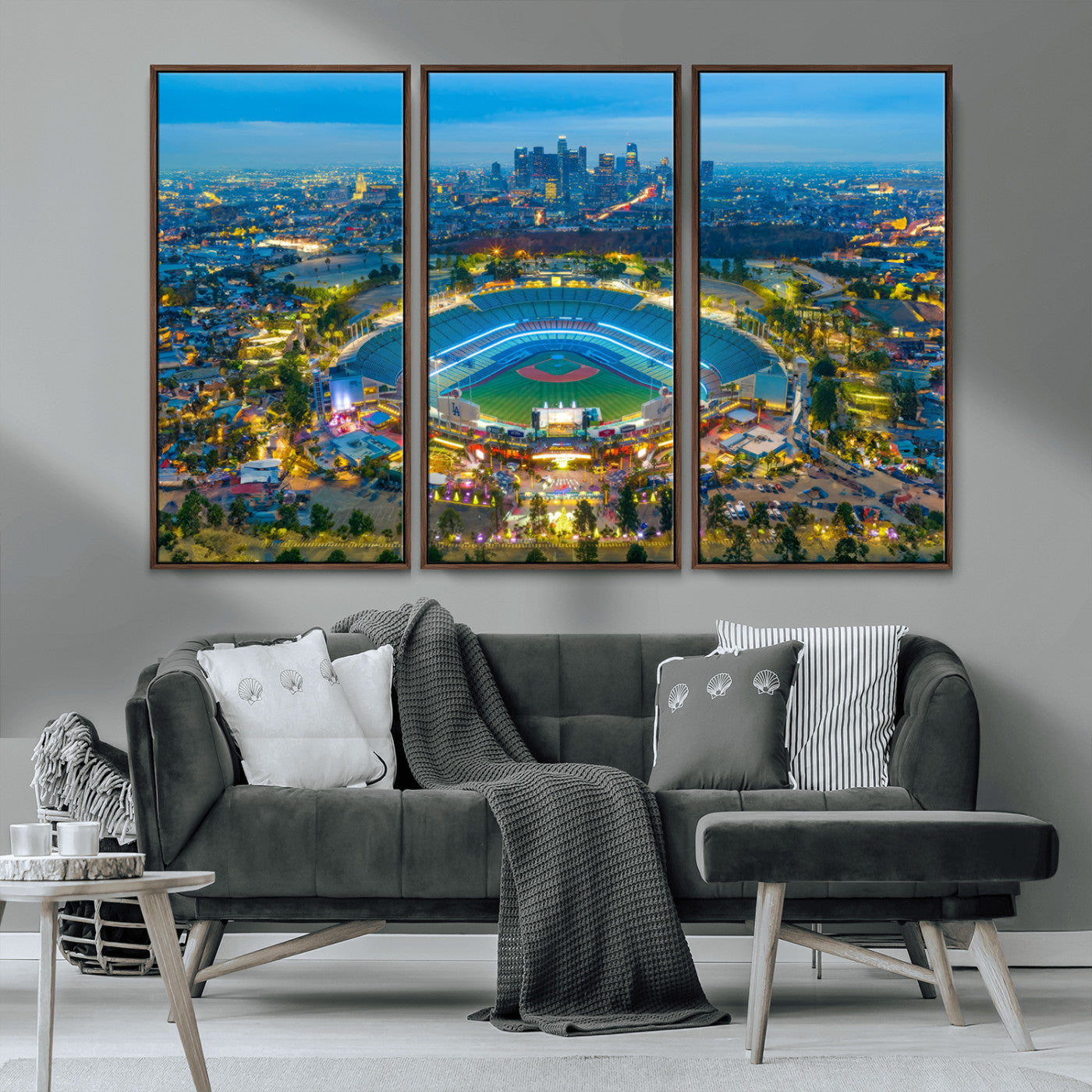 MGV-FC-48X32-3P - Los Angeles Dodgers Wall Art Canvas, Dodger Stadium Wall Art Canvas Print - MLB Baseball Stadium