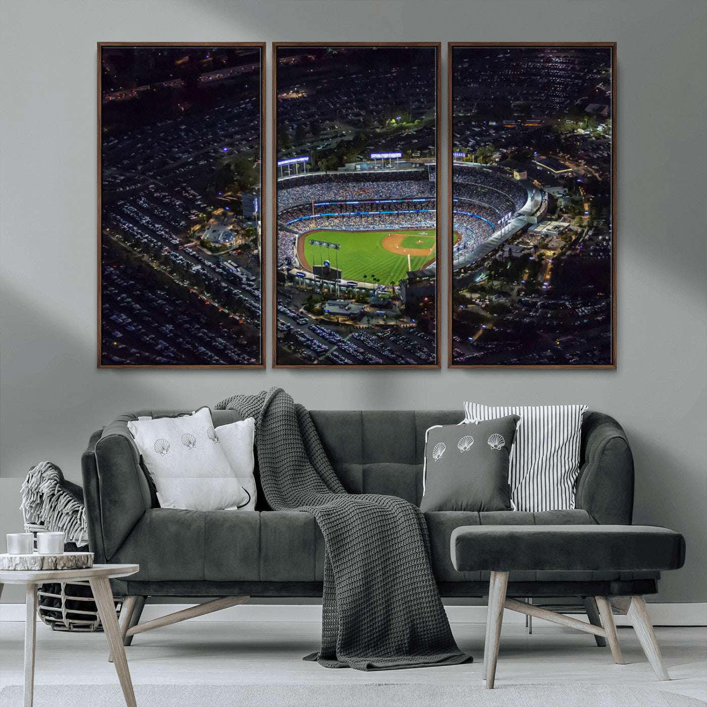 MGV-FC-48X32-3P - Los Angeles Dodgers Dodger Stadium Wall Art Canvas Print - MLB Baseball Stadium