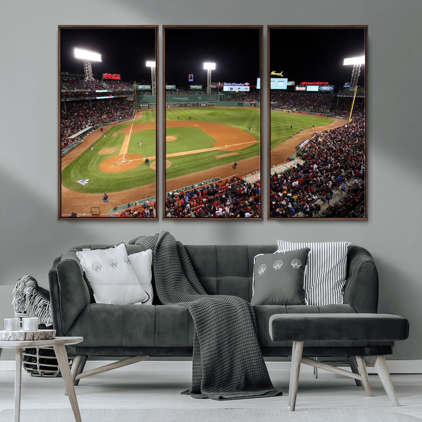 MGV-FC-48X32-3P - Boston Red Sox Baseball Team Print - Massachusetts Fenway Park Stadium Wall Art Canvas Print