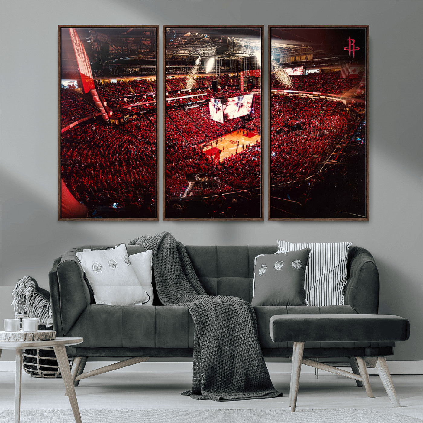 MGV-FC-48X32-3P - Houston Rockets Basketball Team Print Canvas- Houston Toyota Center Stadium Wall Art Canvas Print