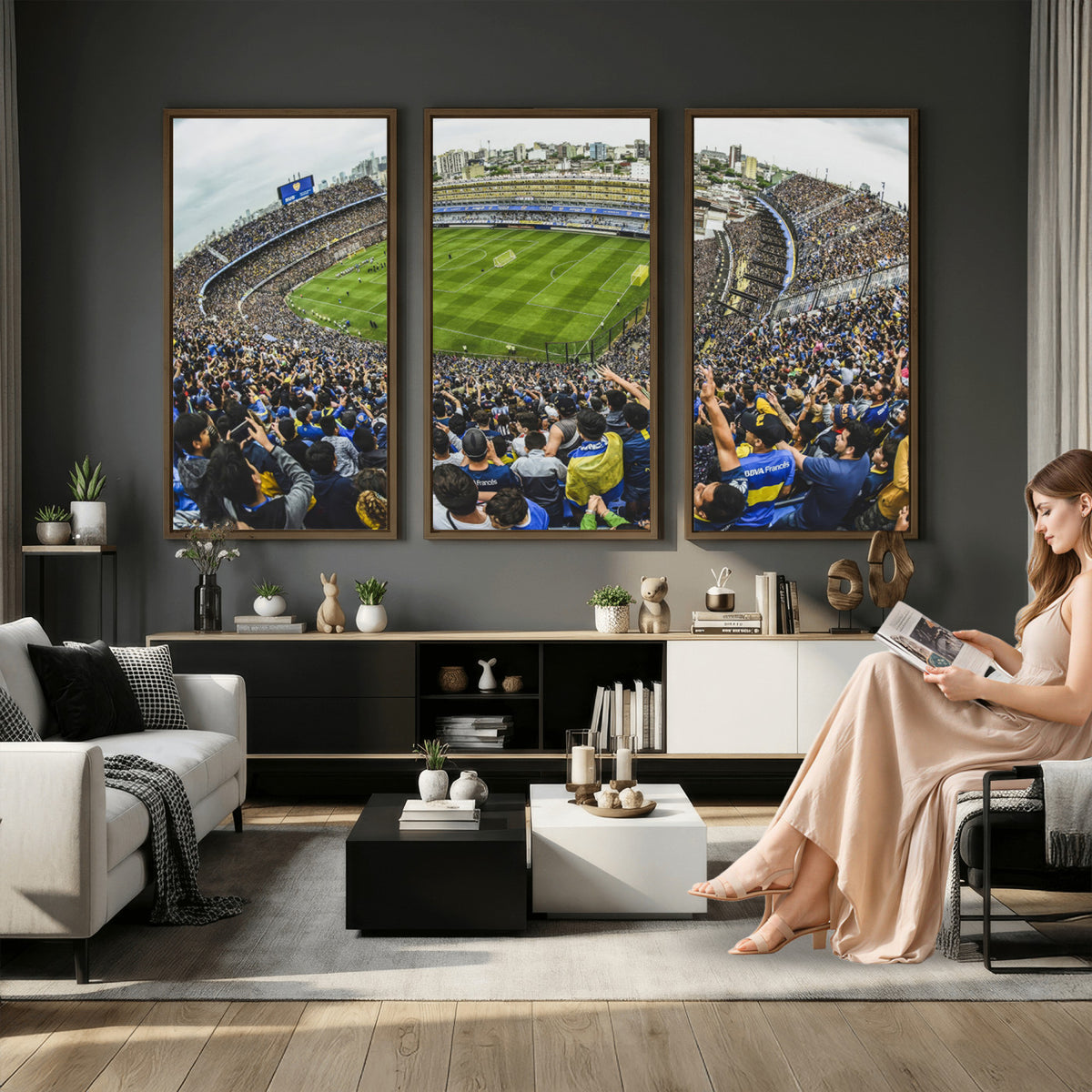 63839-MGV-CV-36X24 - Boca Juniors Soccer Team Print Wall Art, Buenos Aires Bombonera Stadium