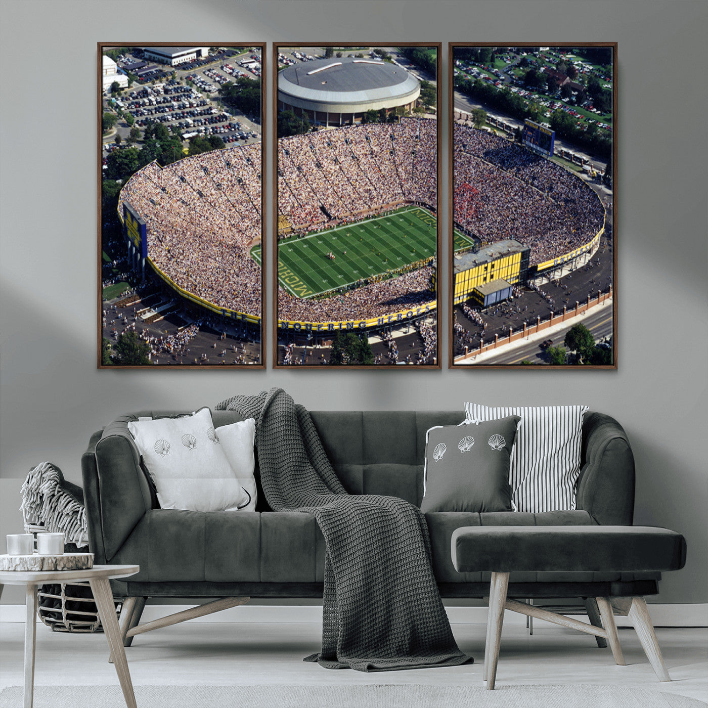 MGV-FC-48X32-3P - Michigan Wolverines Football Team Print - Ann Arbor Michigan Stadium Print, Michigan Wolverines