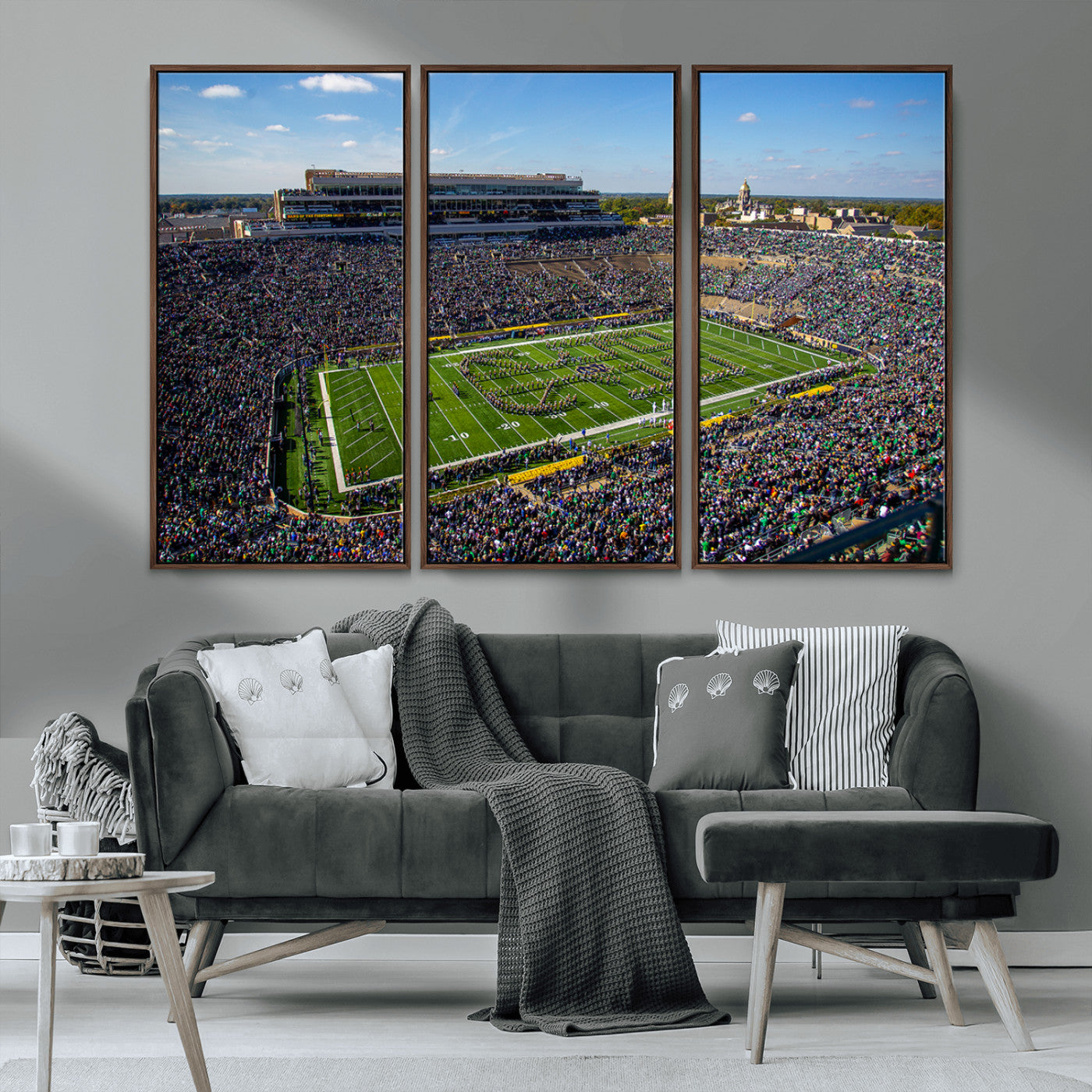 MGV-FC-48X32-3P - Notre Dame Fighting Irish Football Team Print - Notre Dame Stadium Wall Art Canvas Print