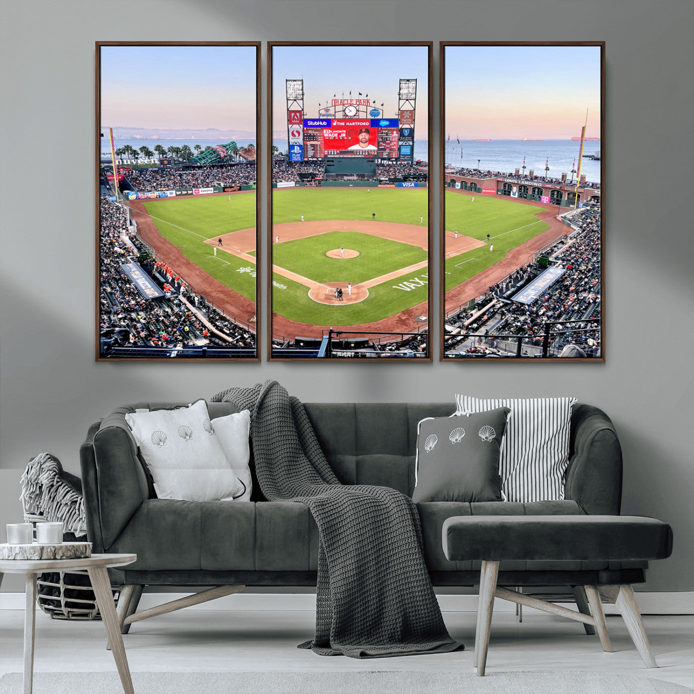 MGV-FC-48X32-3P - San Francisco Giants Baseball Team Print - Oracle Park Stadium Wall Art Canvas Print
