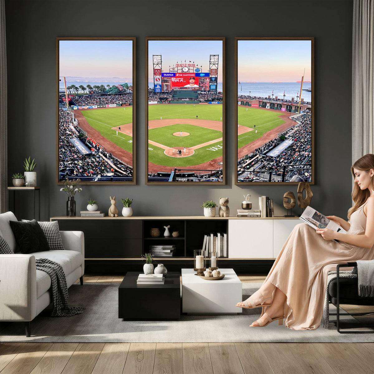 16055-MGV-CV-36X24 - San Francisco Giants Baseball Team Print, Oracle Park