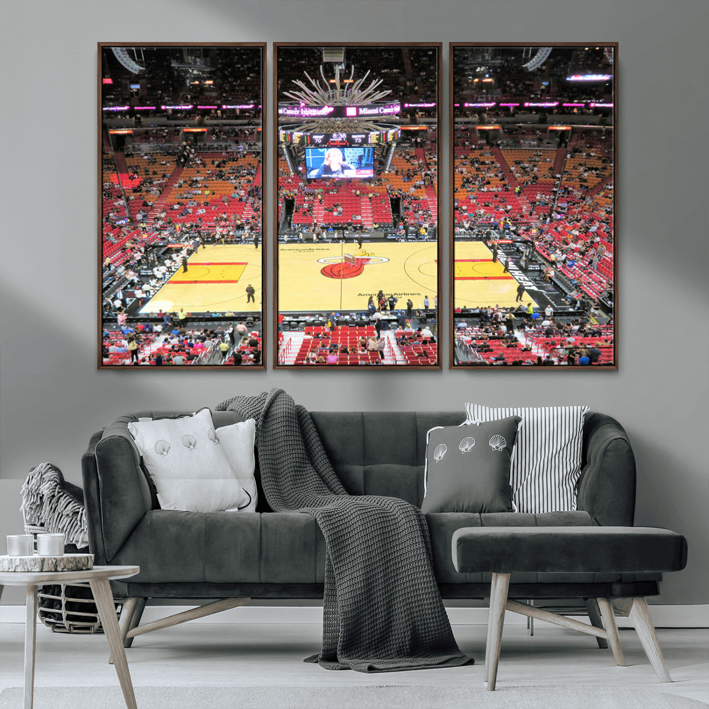 MGV-FC-48X32-3P - Miami Heat Basketball Team Print Wall Art- Kaseya Center Stadium Wall Art Canvas Print