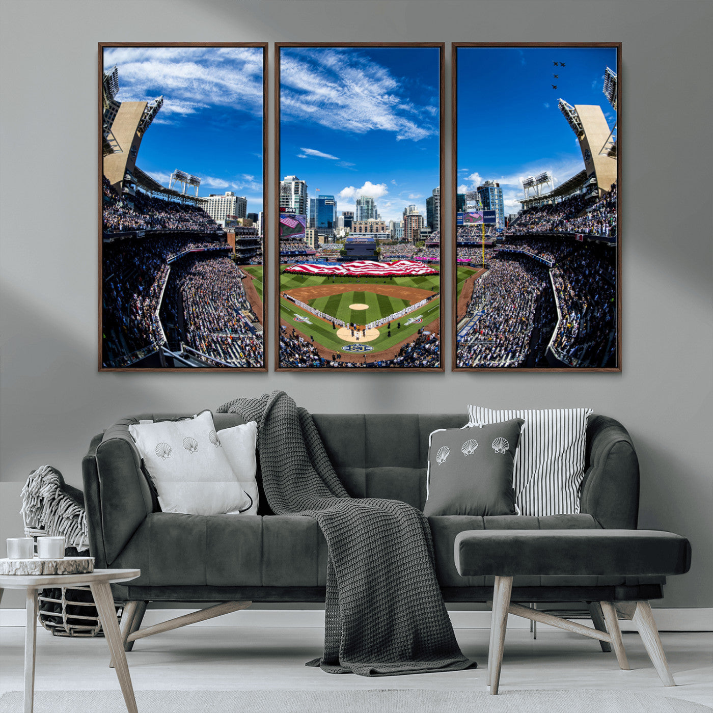 MGV-FC-48X32-3P - San Diego Padres Baseball Team Print - Petco Park Stadium Wall Art Canvas Print
