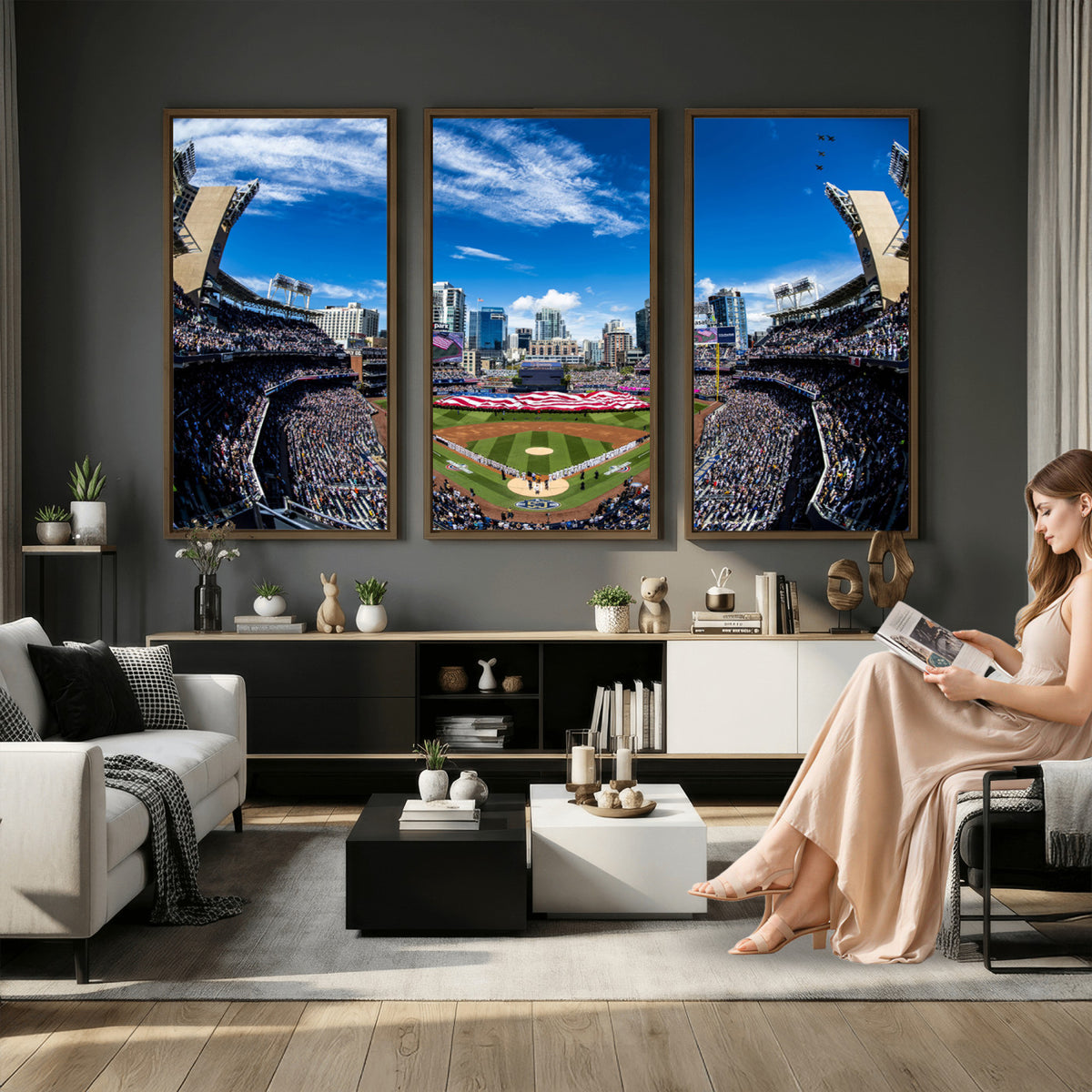 52297-MGV-CV-36X24 - San Diego Padres Baseball Team Print, Petco Park Stadium