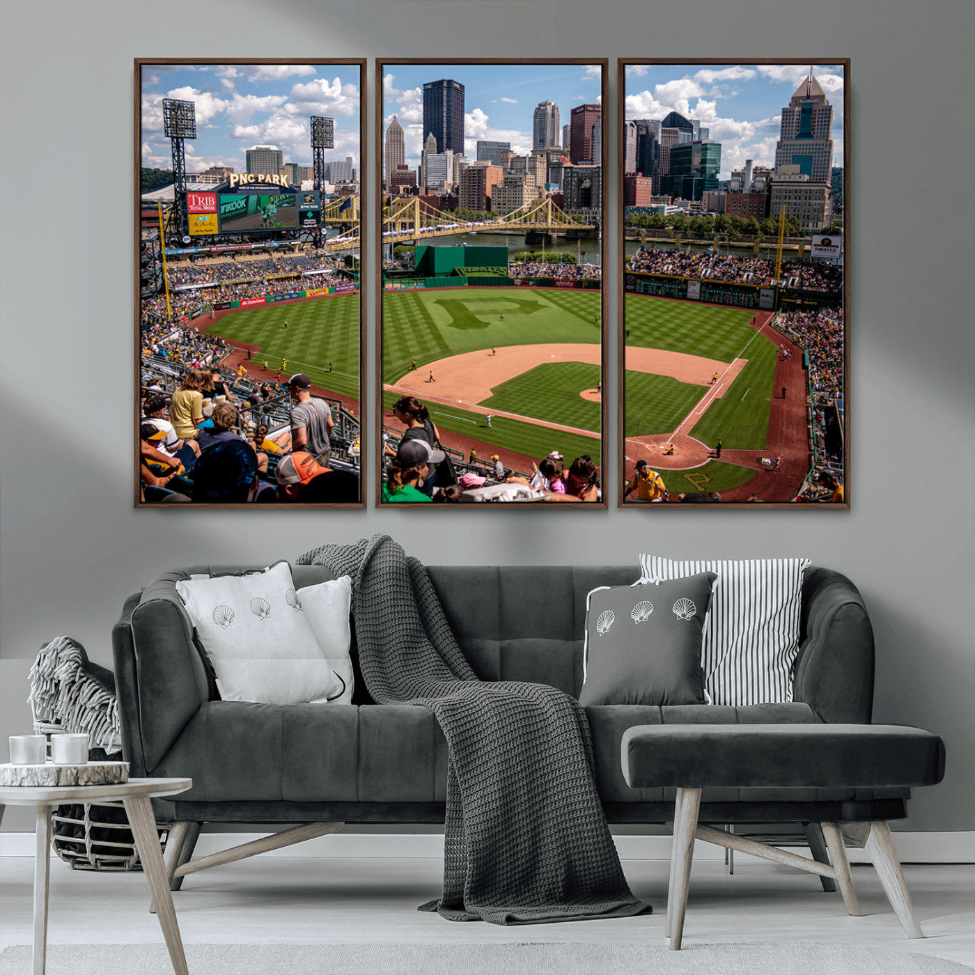 MGV-FC-48X32-3P - Pittsburgh Pirates Baseball Team Print - PNC Park Stadium Wall Art Canvas Print - Ready to Hang