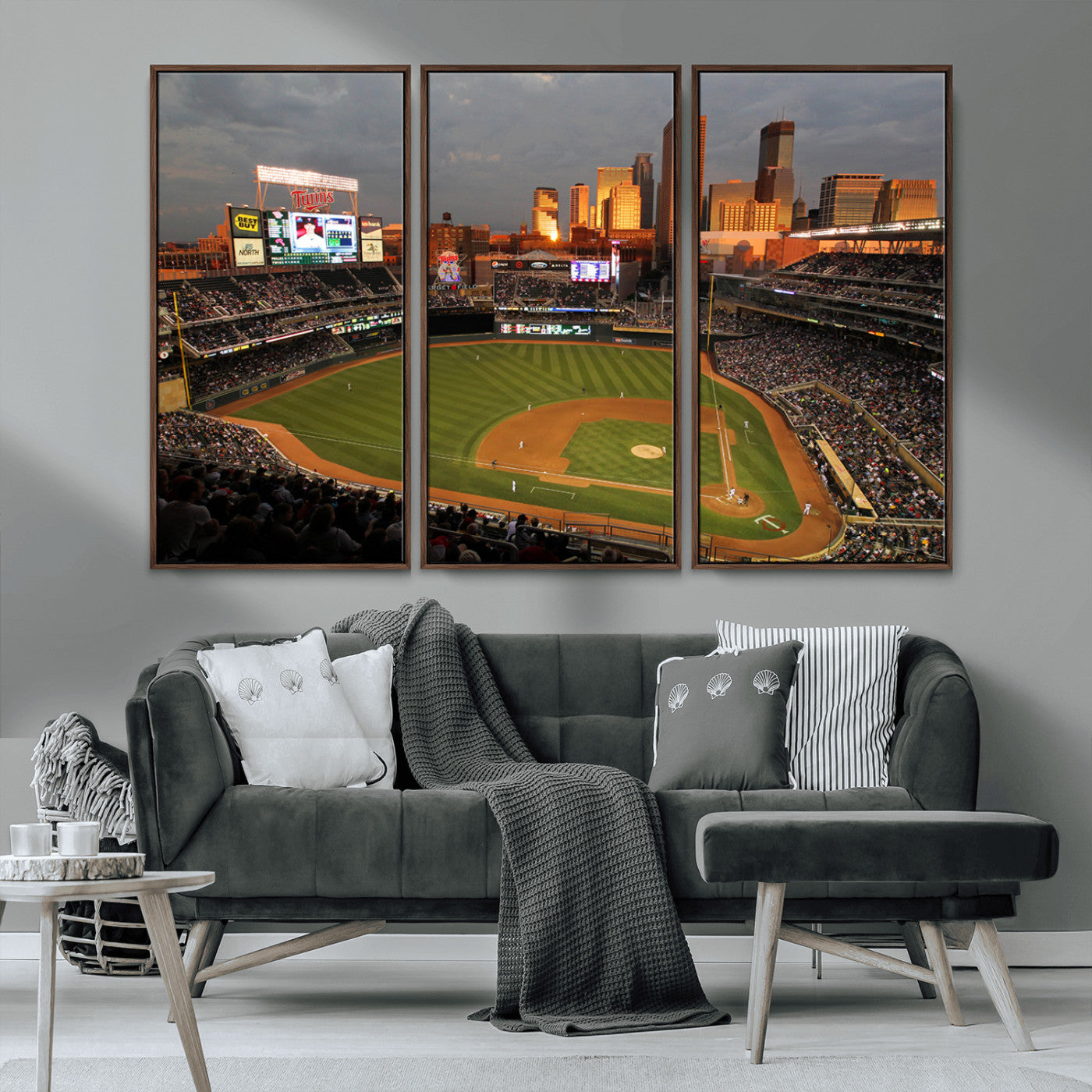 MGV-FC-48X32-3P - Minnesota Twins Baseball Team Print - Minneapolis Target Field Stadium Wall Art Canvas Print