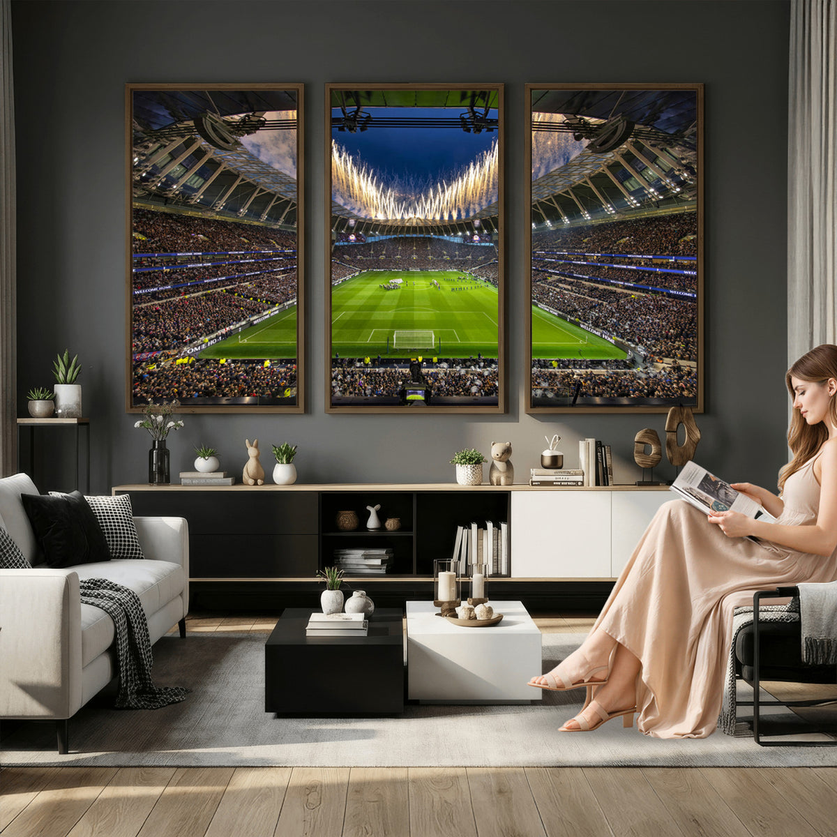 40157-MGV-CV-36X24 - Tottenham Hotspur Football Team Print, London Tottenham Hotspur Stadium Wall Art