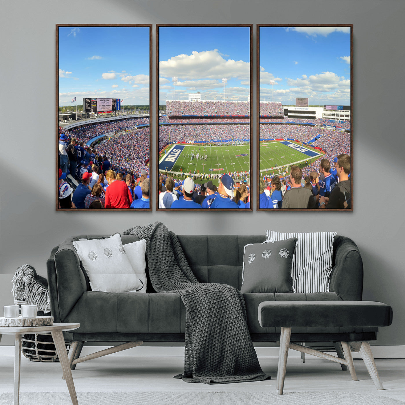 MGV-FC-48X32-3P - Buffalo Bills NFL Football Team Print - Buffalo Highmark Stadium Wall Art Canvas Print