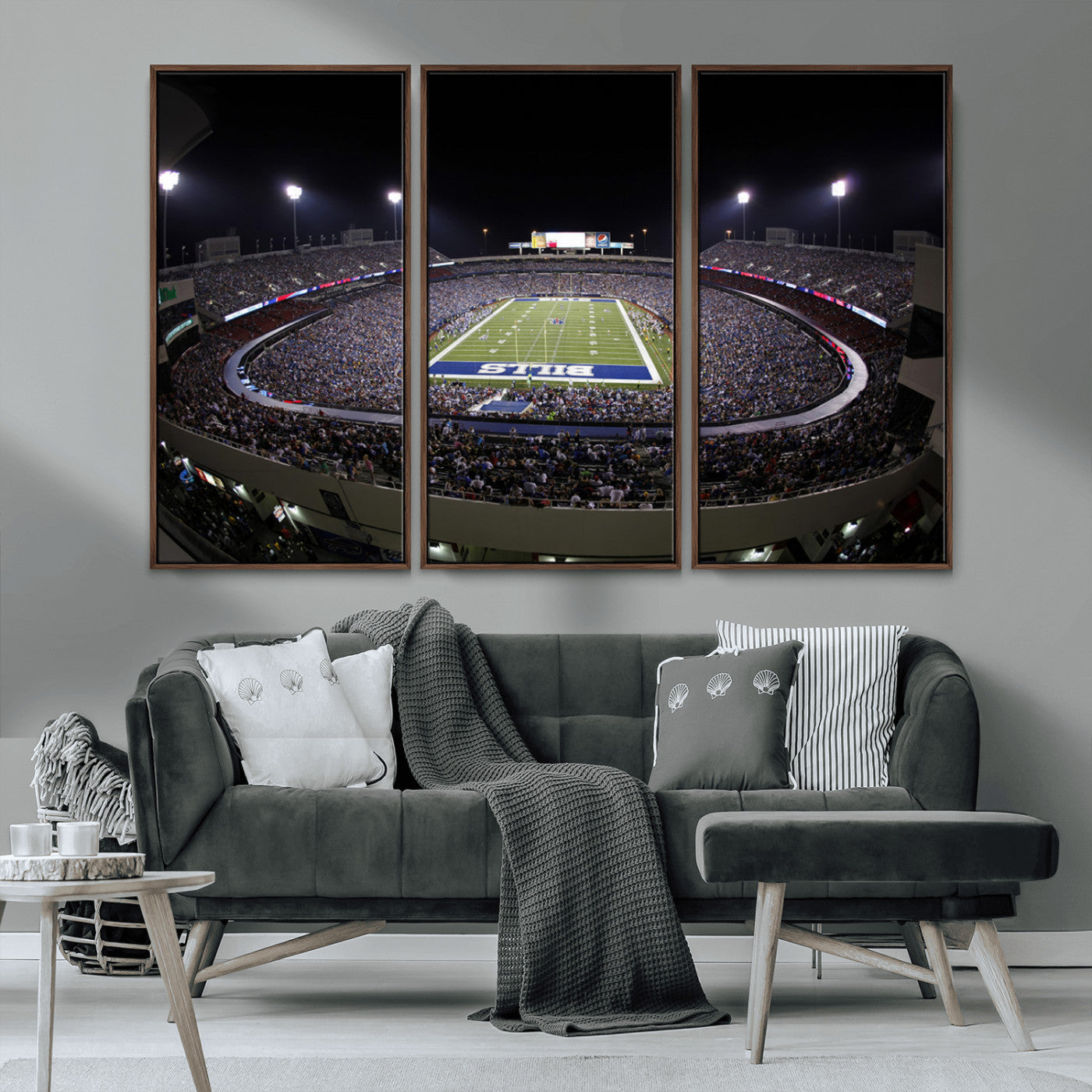 MGV-FC-48X32-3P - Buffalo Bills NFL Football Team Print - Buffalo Highmark Stadium Wall Art Canvas Print