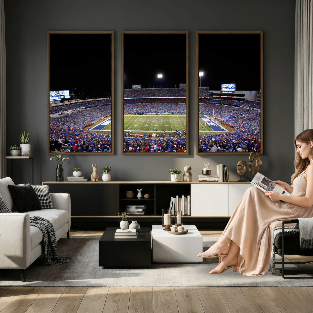 59036-MGV-CV-36X24 - Buffalo Bills Wall Art, Buffalo Bills Stadium Canvas Print for Sports Decor