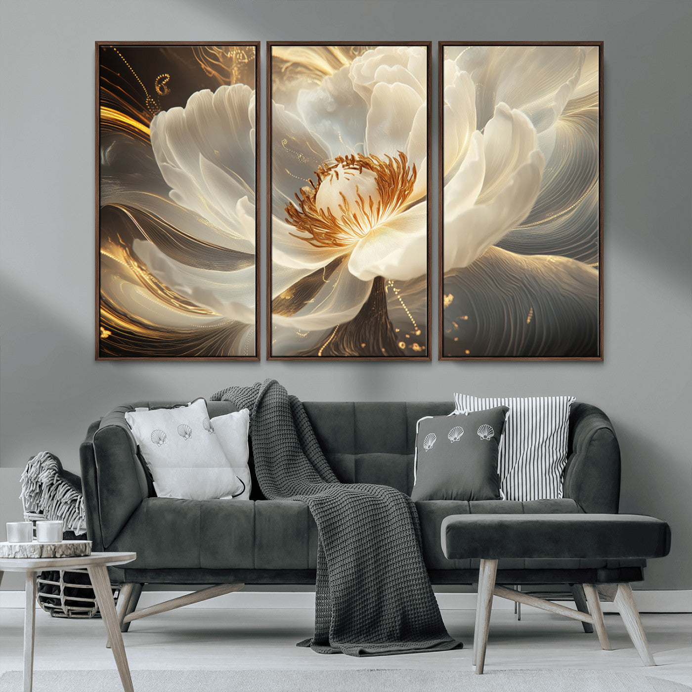 MGV-FC-48X32-3P - Abstract Floral Wall Art Canvas Print