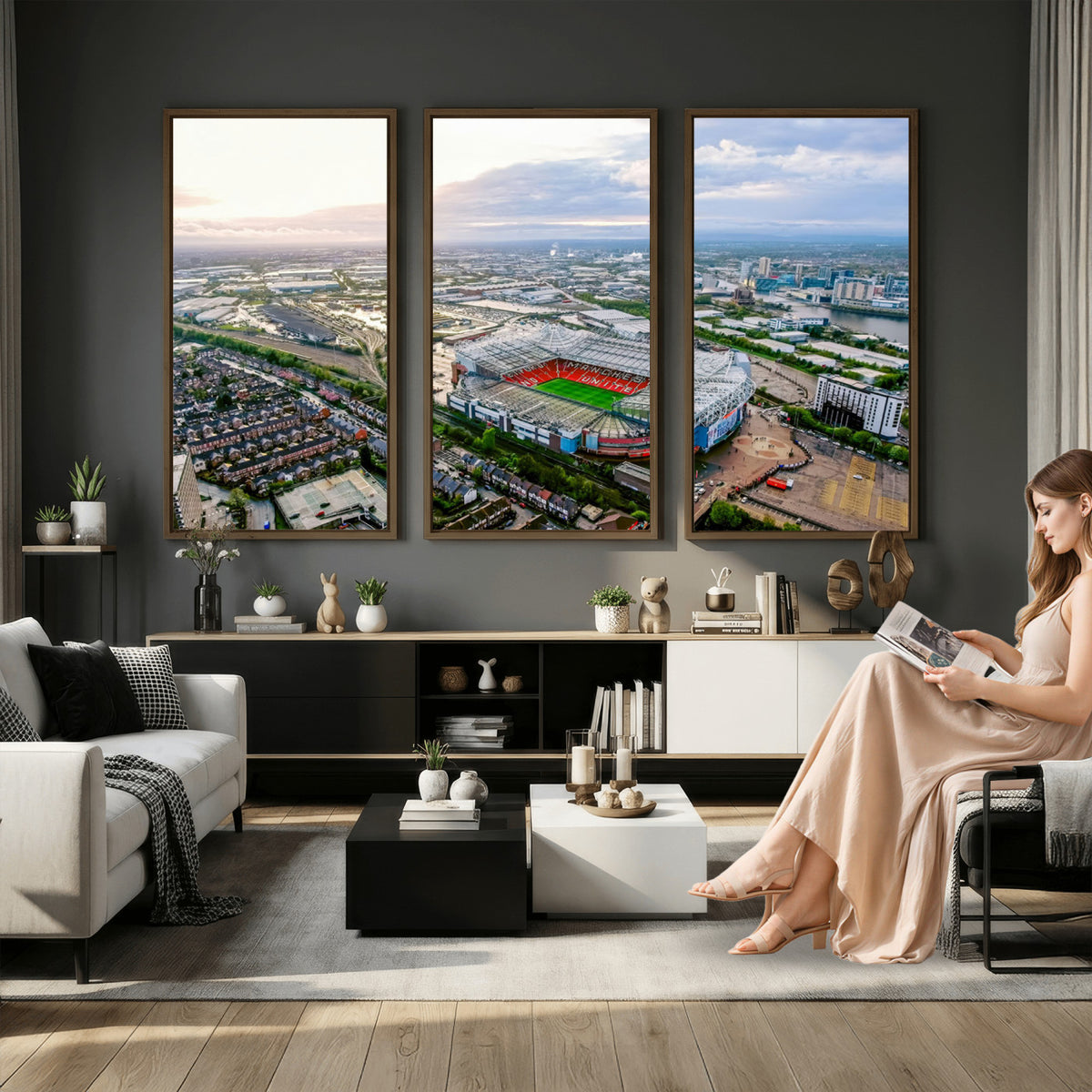 85657-MGV-CV-36X24 - Old Trafford Manchester United Stadium Wall Art Canvas Print