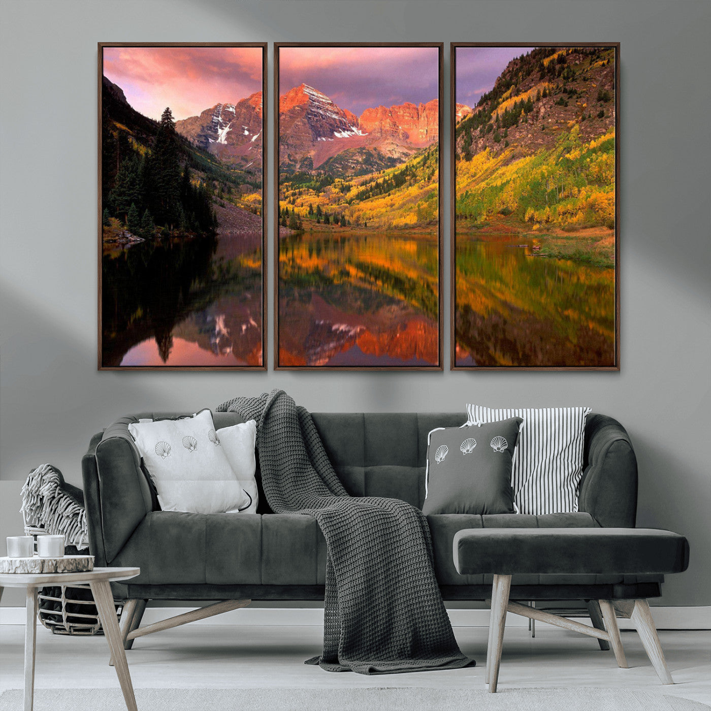 86946-MGV-CV-36X24-Colorado Rockies Mountain Sunset Wall Art | Ready to Hang and Framed | Scenic Nature Landscape