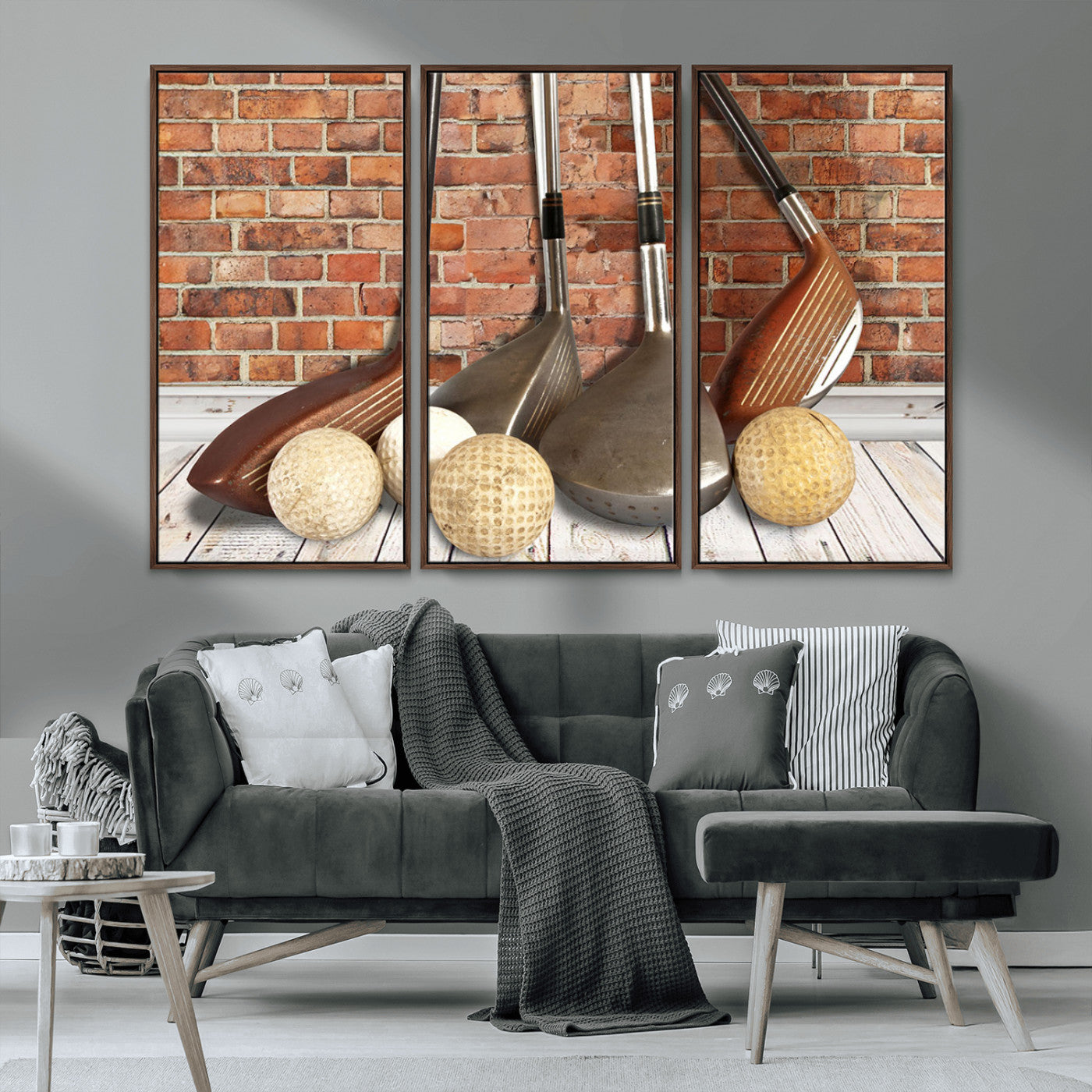 MGV-FC-48X32-3P - Vintage Golf Ball Wall Art Canvas Print | Golf Decor for Man Cave or Office | Ready to Hang and
