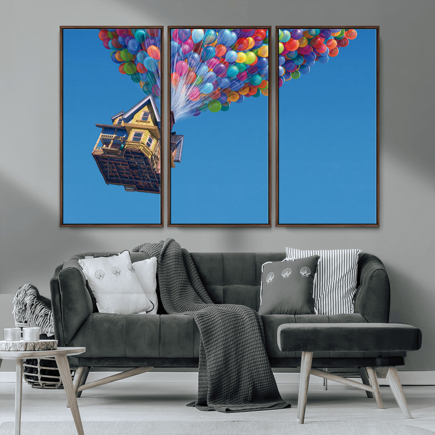 MGV-FC-48X32-3P - Carl Fredricksen, Up Movie Wall Art, Balloons Wall Art, Air Balloons for Kids Room Print