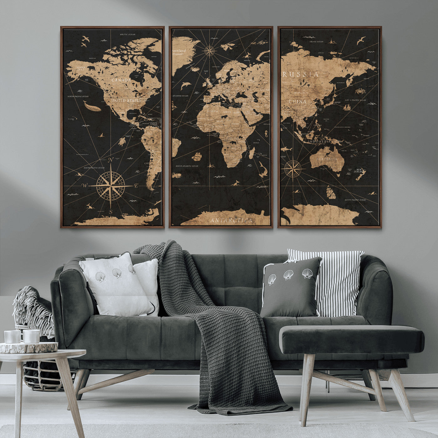 61023-MGV-CV-36X24-World Map Canvas Print – Framed Wall Art for Home Decor