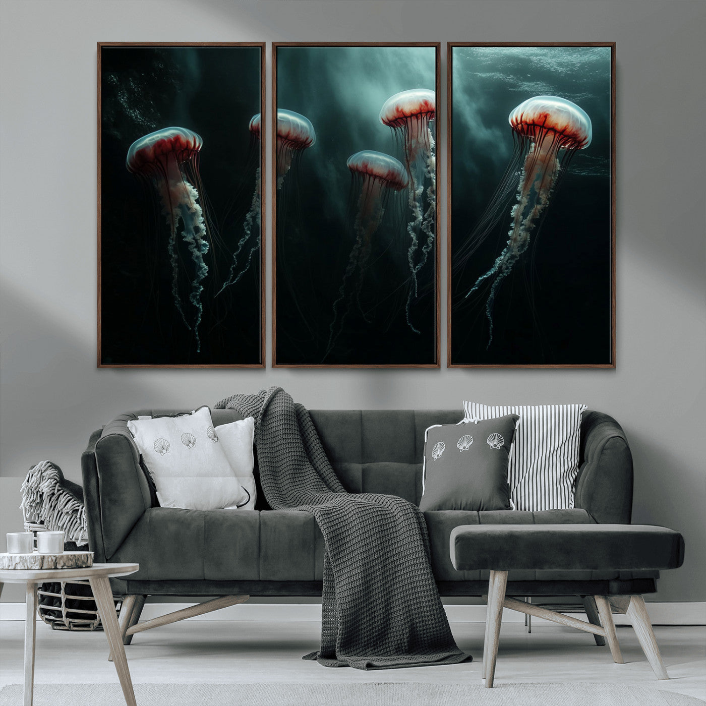 MGV-FC-48X32-3P - Abstract Jellyfish Wall Art Canvas Print