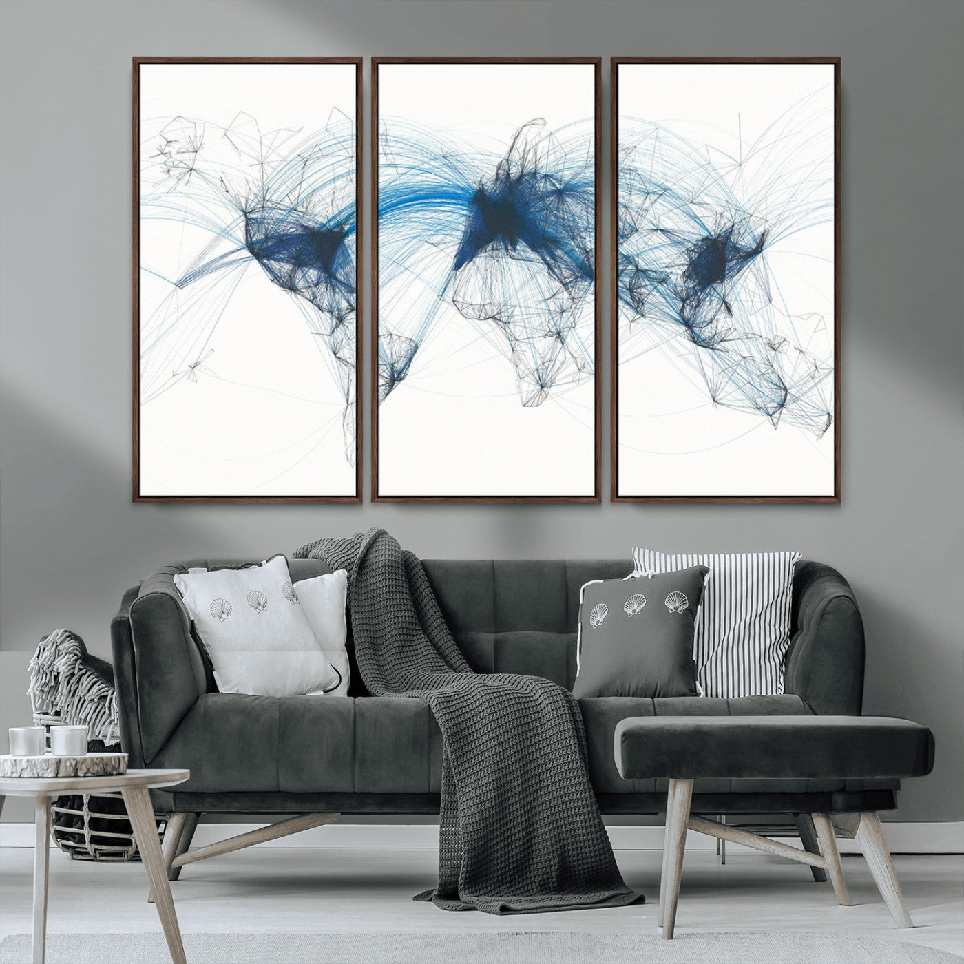 MGV-FC-48X32-3P - Push Pin World Map Canvas Print – Framed Wall Art for Couples to Track Their Travels – Anniversary