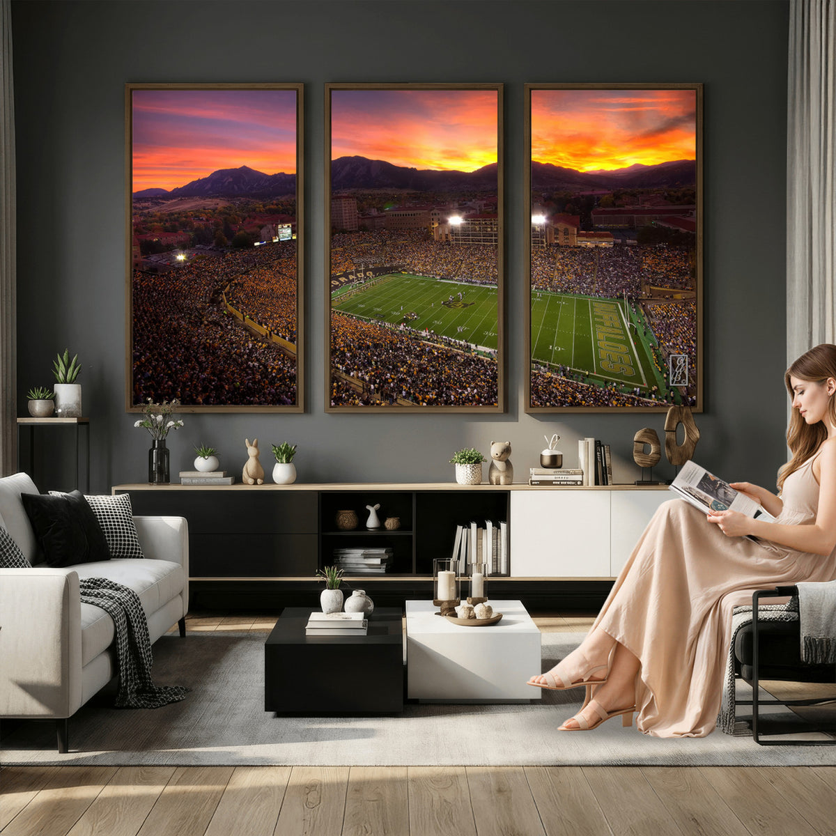 84649-MGV-CV-36X24 - Folsom Field, University of Colorado Buffaloes Football, Extra Large Game Room Wall Decor