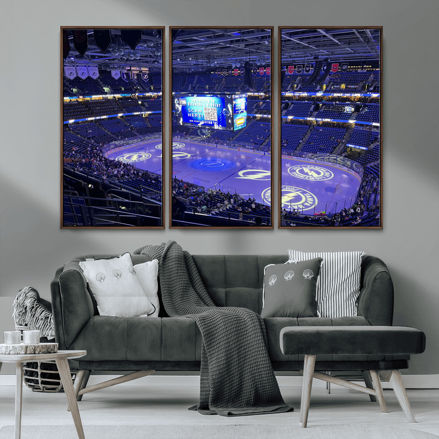MGV-FC-48X32-3P - Amalie Arena Florida Wall Art Canvas Print - NHL Hockey Stadium Print Wall Art