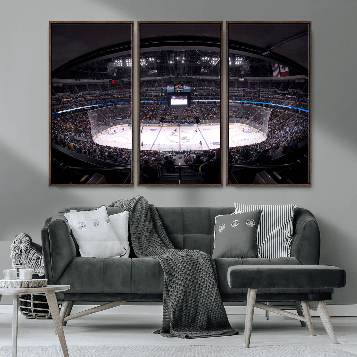MGV-FC-48X32-3P - Ball Arena Denver Colorado Avalanche Hockey Team Wall Art Canvas Print - Denver Ice Hockey Stadium