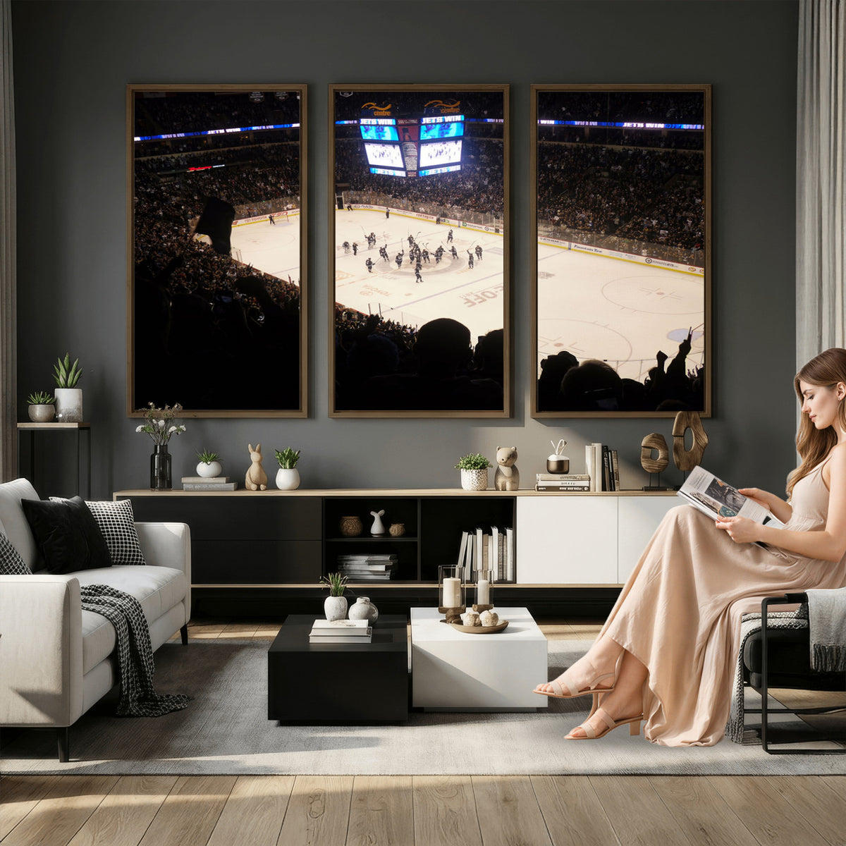 22497-MGV-CV-36X24 - Canada Life Centre Wall Art | Winnipeg Jets Hockey Team Print Canvas | Ready to Hang | Winnipeg Wall