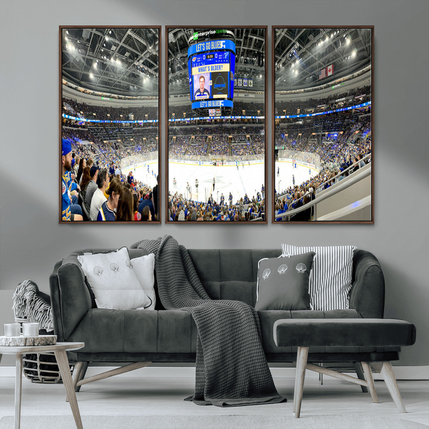 MGV-FC-48X32-3P - Enterprise Center | Missouri St. Louis Blues Ice Hockey Stadium Wall Art | Canvas Print | Ready to