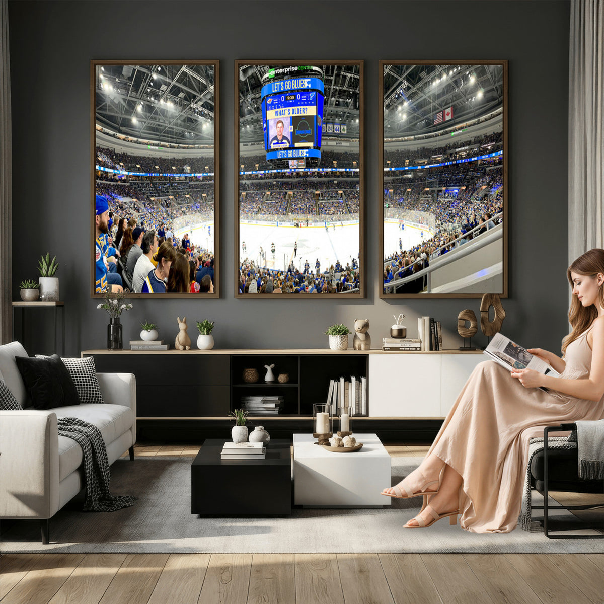 55708-MGV-CV-36X24 - Enterprise Center, Missouri St. Louis Blues Ice Hockey