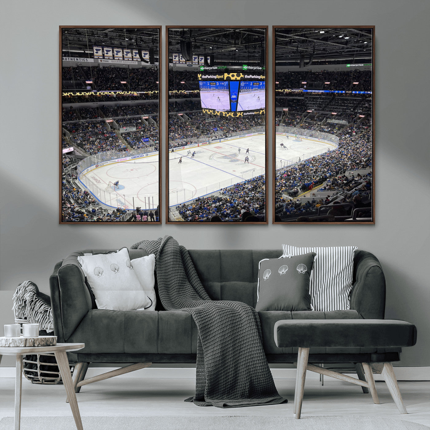 MGV-FC-48X32-3P - Enterprise Center Missouri St. Louis Blues Hockey Stadium Wall Art Canvas Print