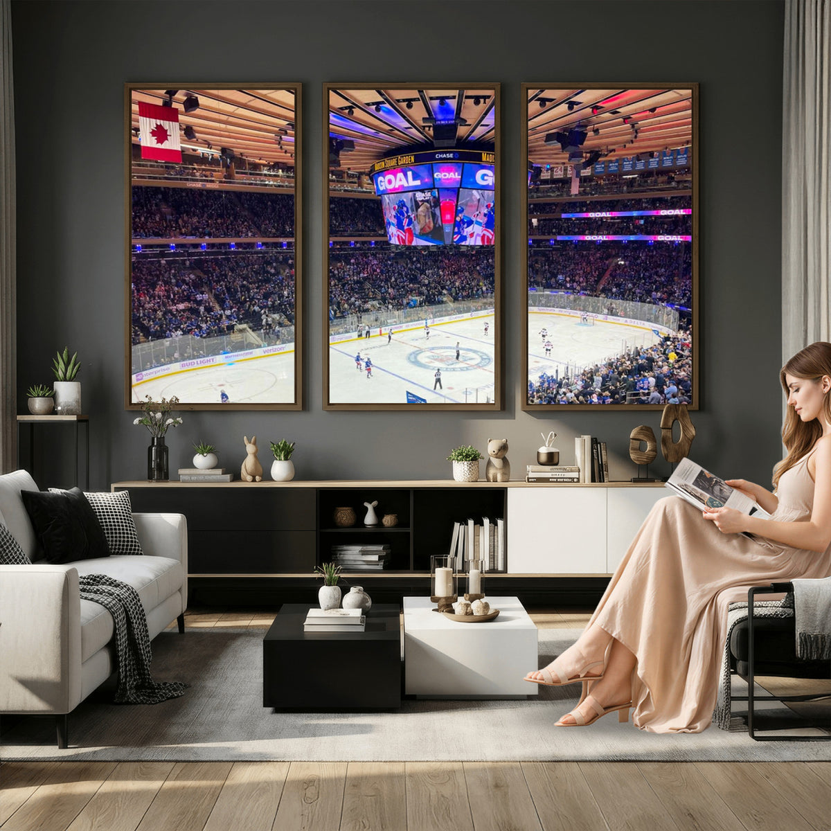 36401-MGV-CV-36X24 - Madison Square Garden New York Rangers Hockey Stadium Wall Art Canvas