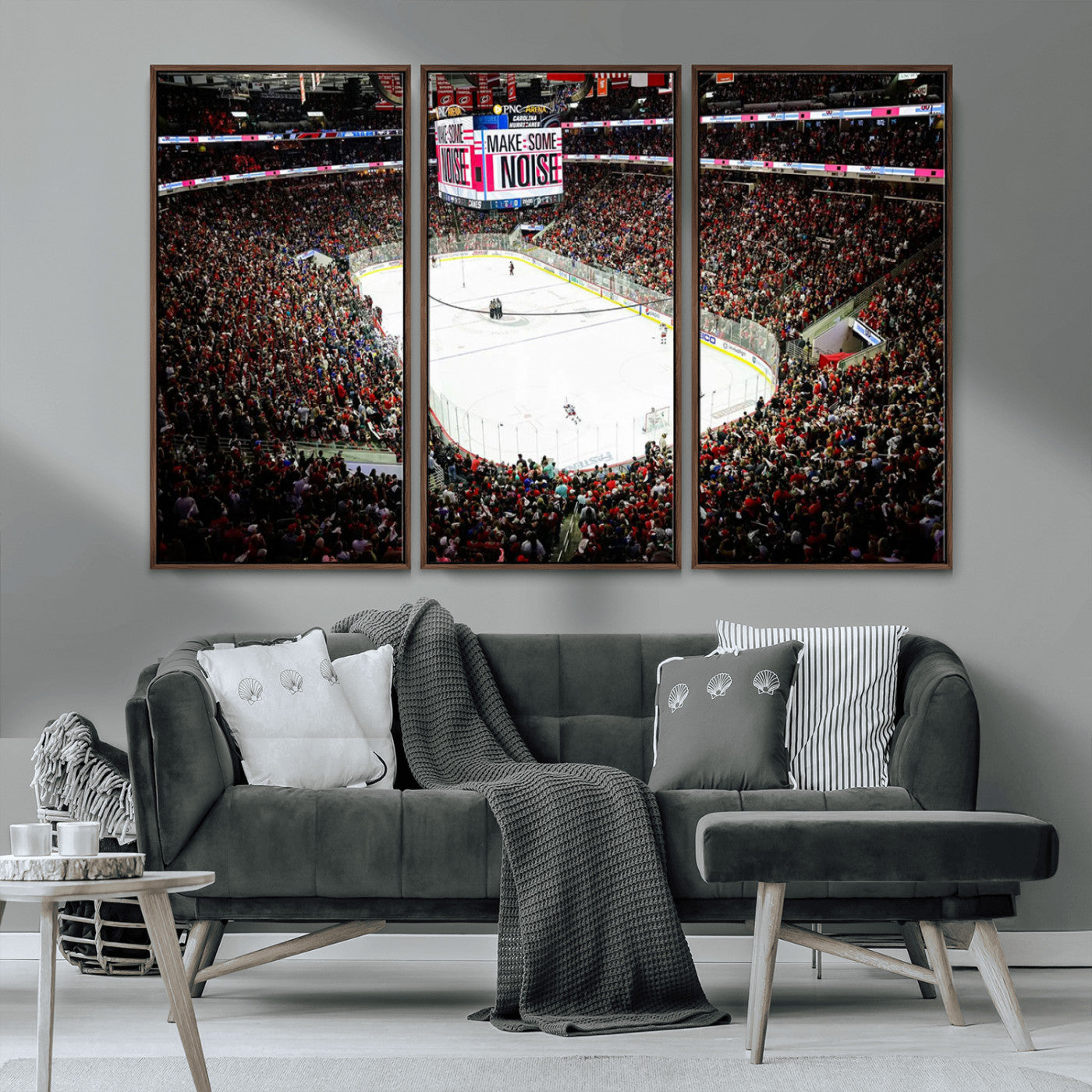 MGV-FC-48X32-3P - PNC Arena Raleigh North Carolina Hurricanes Hockey Stadium Wall Art Canvas, North Carolina