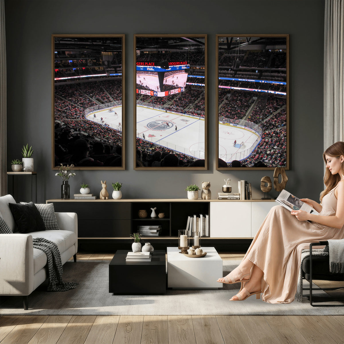 71180-MGV-CV-36X24 - Rogers Place Edmonton Oilers Ice Hockey Stadium Wall Art