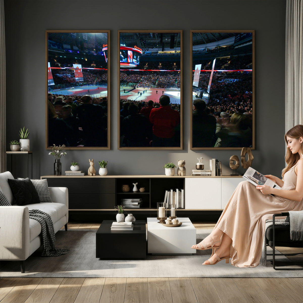 84945-MGV-CV-36X24 - Rogers Arena Vancouver Canucks Ice Hockey Stadium Wall Art