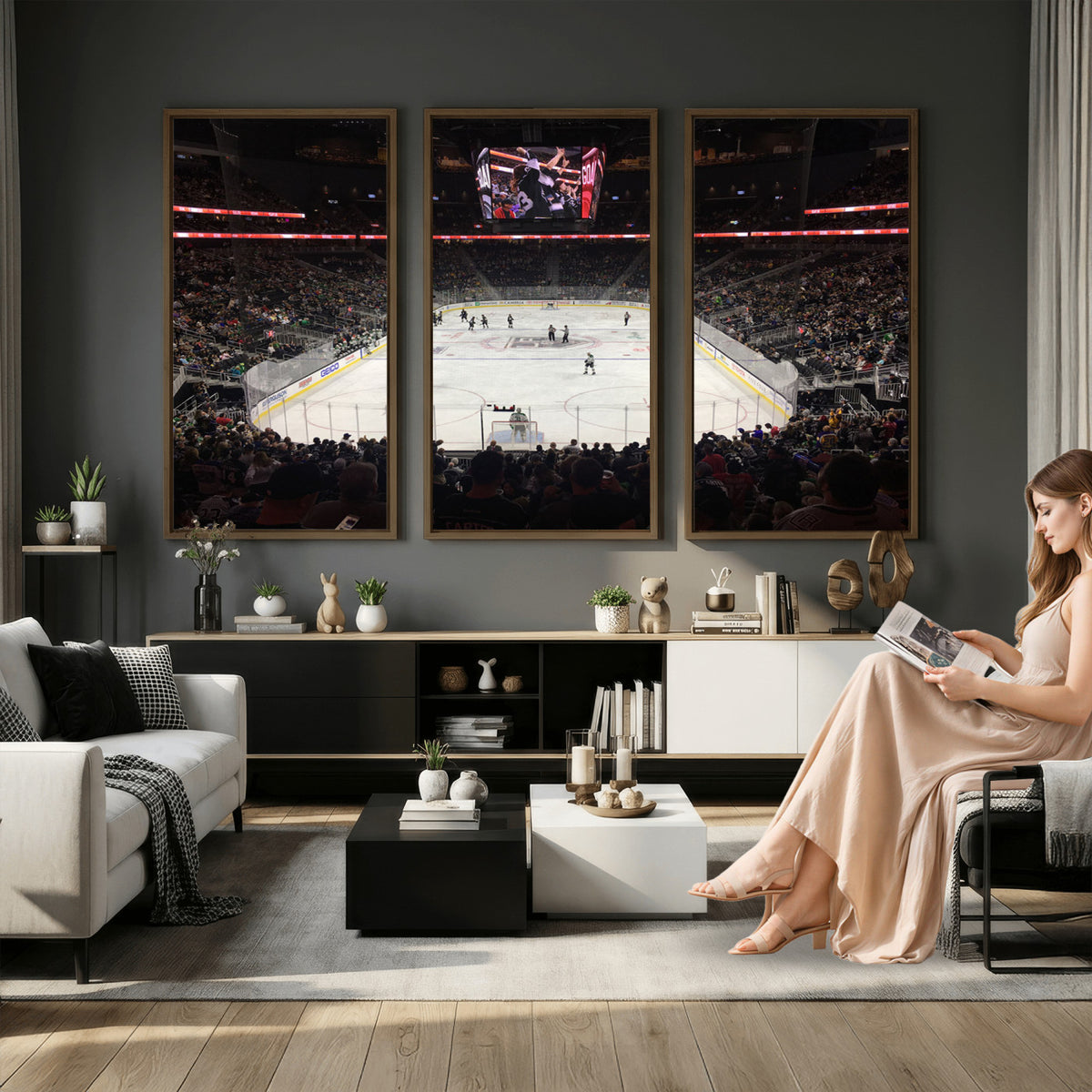 14802-MGV-CV-36X24 - T Mobile Arena Paradise Nevada Vegas Golden Knights Ice Hockey Stadium