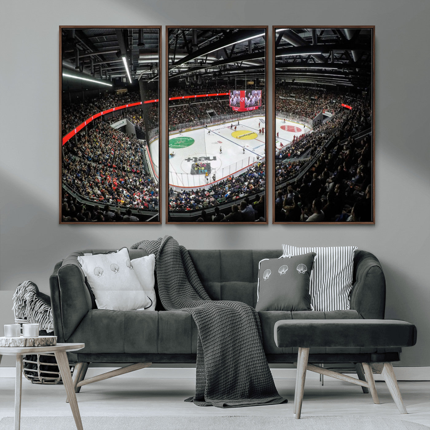 MGV-FC-48X32-3P - Vaudoise Lausanne Ice Hockey Arena Stadium Wall Art Canvas, Vaudoise Lausanne Ice Hockey Canvas