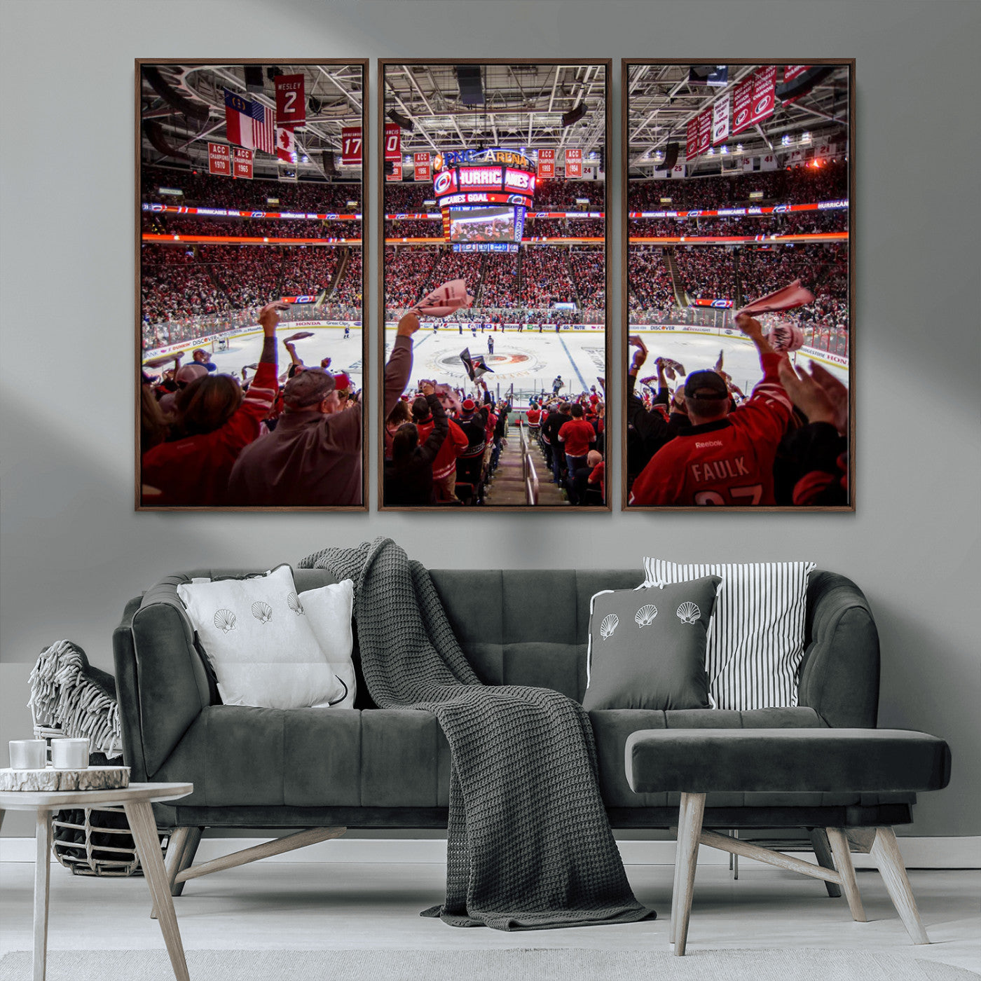 MGV-FC-48X32-3P - Carolina Hurricanes Ice Hockey Stadium Wall Art, Carolina Hurricanes Canvas Print