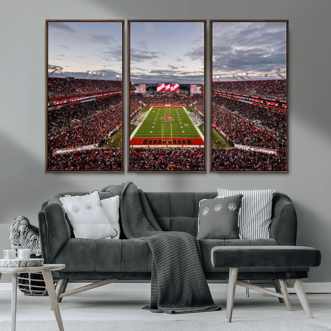 MGV-FC-48X32-3P - Florida Tampa Raymond James Stadium Wall Art Canvas Print - NFL Football Stadium Print Canvas