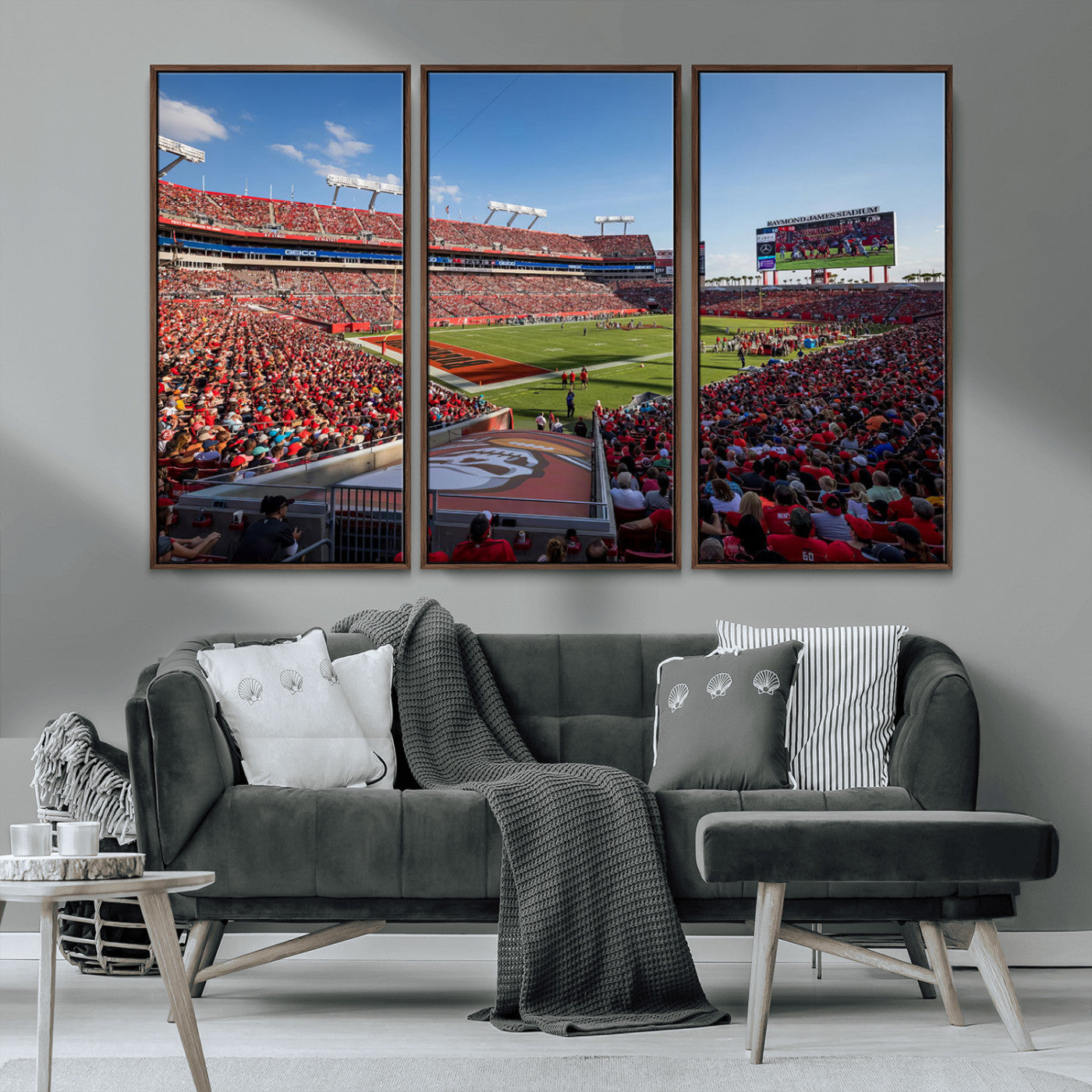 MGV-FC-48X32-3P - Florida Tampa Raymond James Stadium Wall Art Canvas Print - NFL Football Stadium Print
