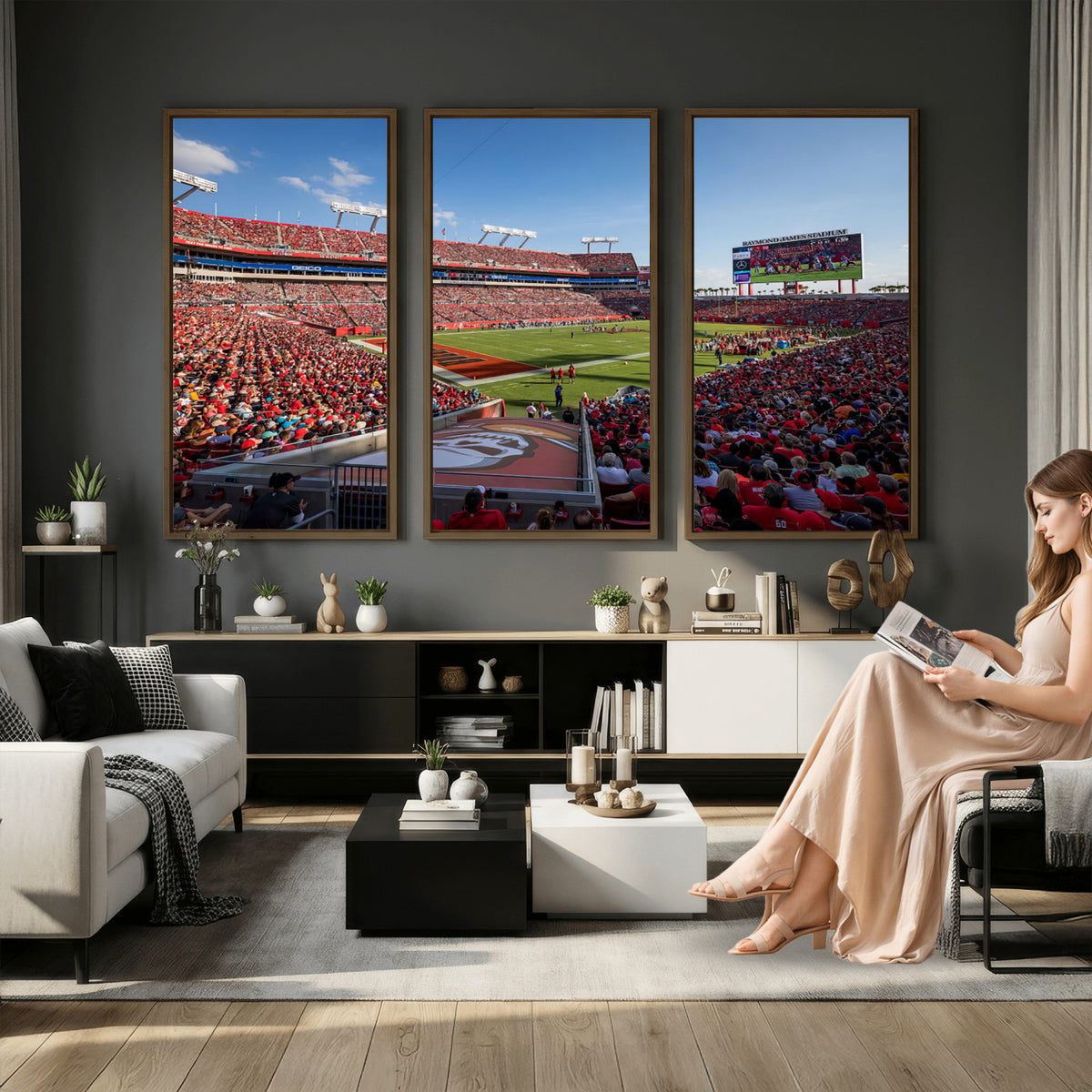 65229-MGV-CV-36X24 - Florida Tampa Raymond James Stadium Wall Art Canvas Print - NFL Football Stadium Print
