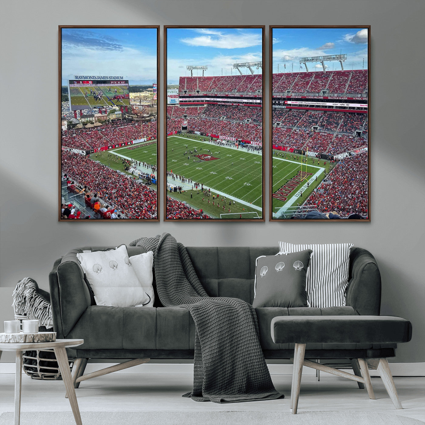 MGV-FC-48X32-3P - Florida Tampa Raymond James Stadium Wall Art Canvas Print - NFL Football Stadium Print Canvas