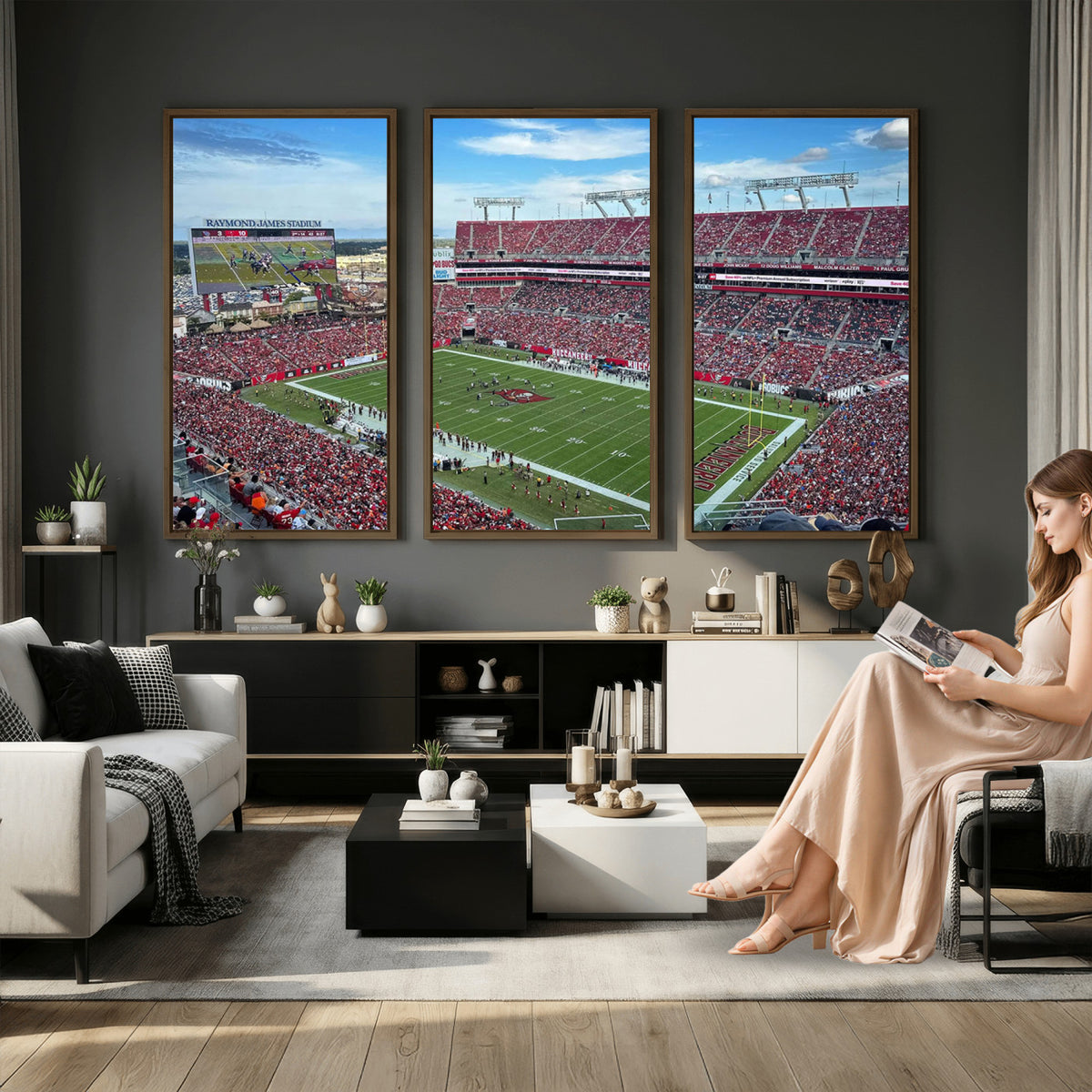 52828-MGV-CV-36X24 - Florida Tampa Raymond James Stadium Wall Art Canvas Print - NFL Football Stadium Print Canvas