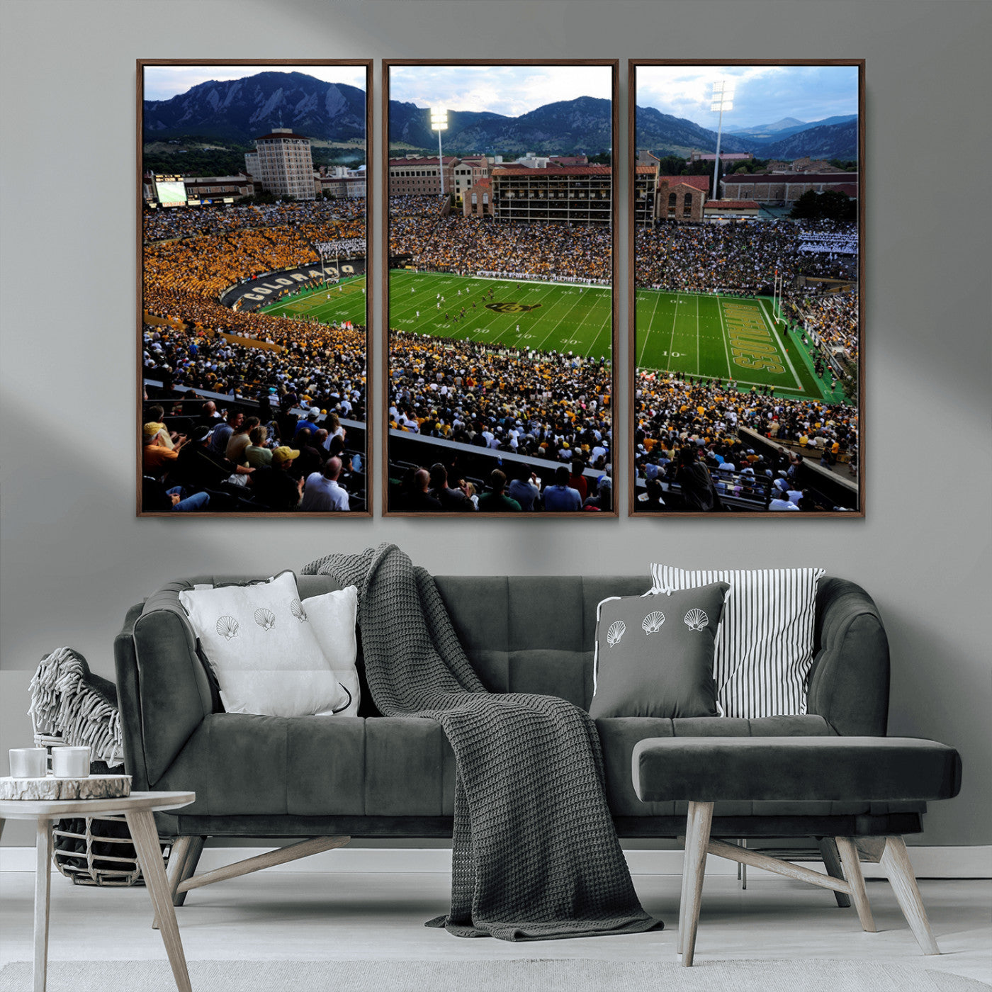 MGV-FC-48X32-3P - Colorado Buffaloes Canvas Print - Boulder Folsom Field Stadium Wall Art Canvas Print, Football Print