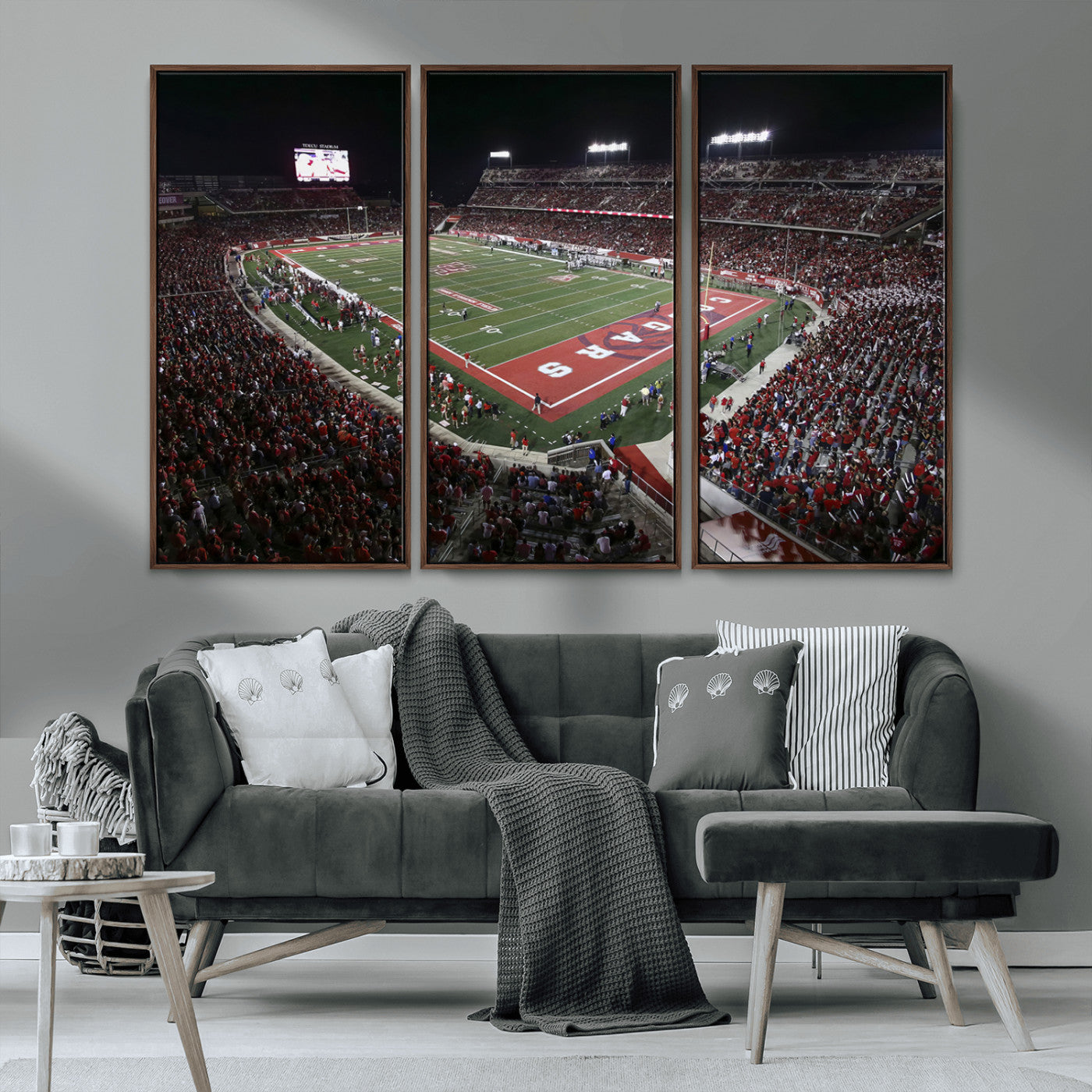 MGV-FC-48X32-3P - Houston Cougars Football Team Print - Houston TDECU Stadium Wall Art Canvas Print