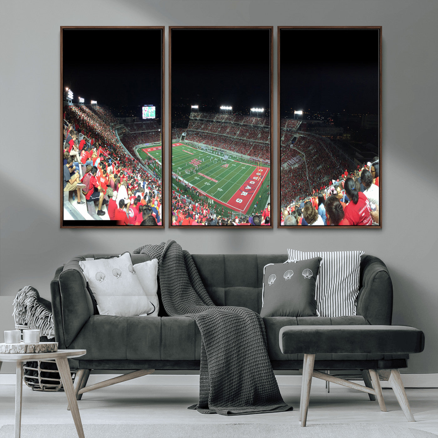 MGV-FC-48X32-3P - Houston Cougars Football Team Print - Houston TDECU Stadium Wall Art Canvas Print