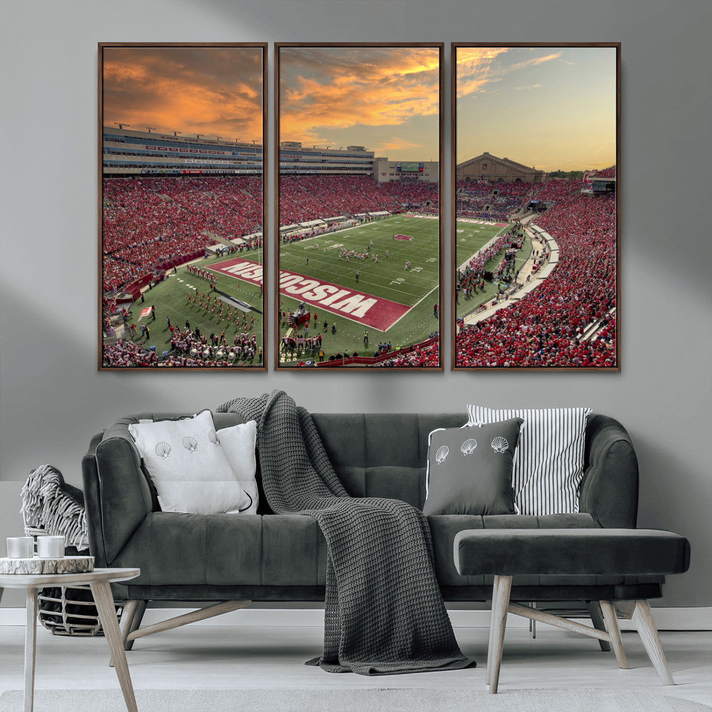 41472-MGV-CV-36X24-Camp Randall Stadium Wisconsin Badgers Large Wall Art Canvas Print | College Football Stadium Wall