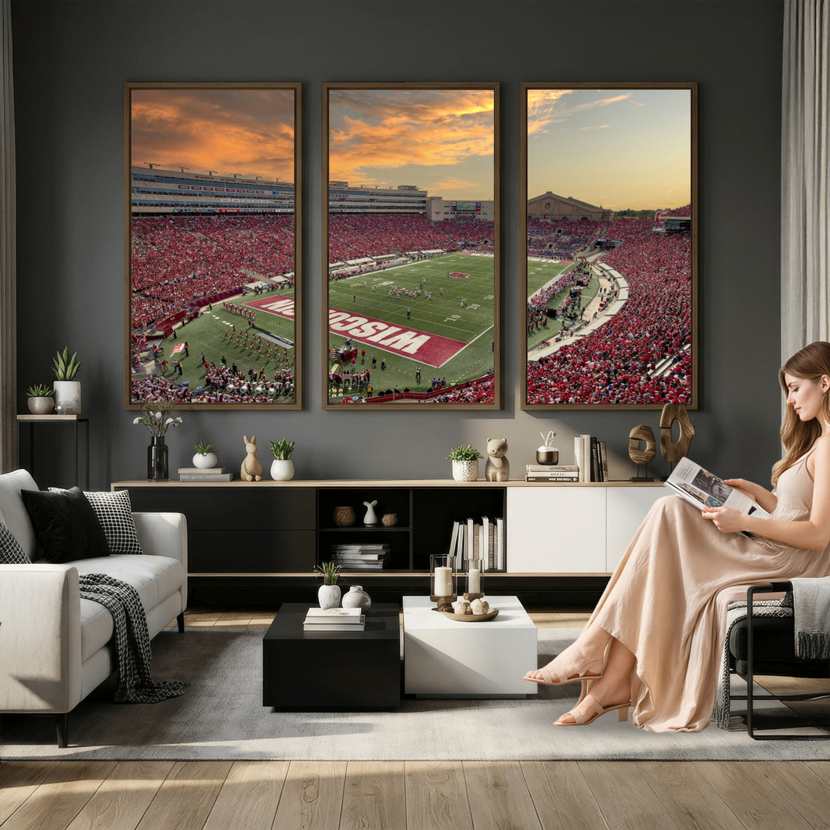 41472-MGV-CV-36X24 - Camp Randall Stadium Wisconsin Badgers Large Wall Art Canvas Print | College Football Stadium Wall